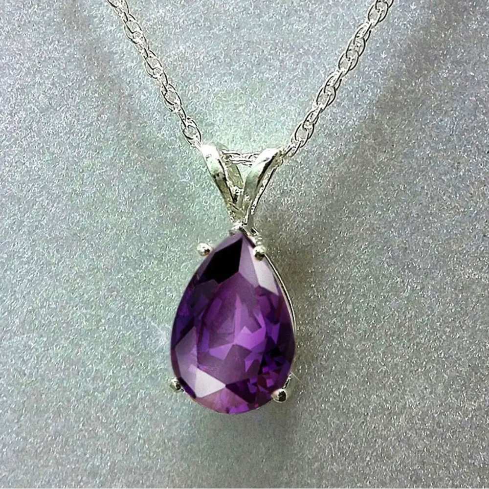 Purple Water/drop/Teardrop Necklace
